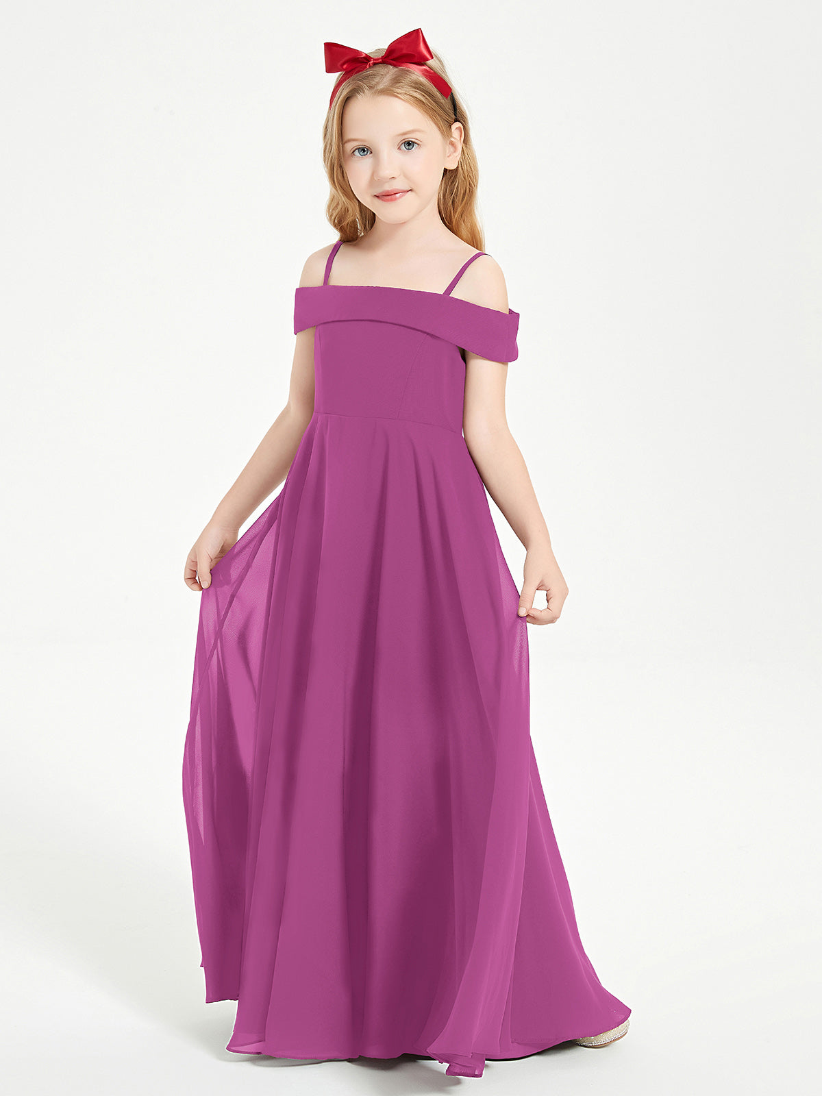 Off-the-Shoulder Dresses for Stylish Junior Bridesmaids Orchid